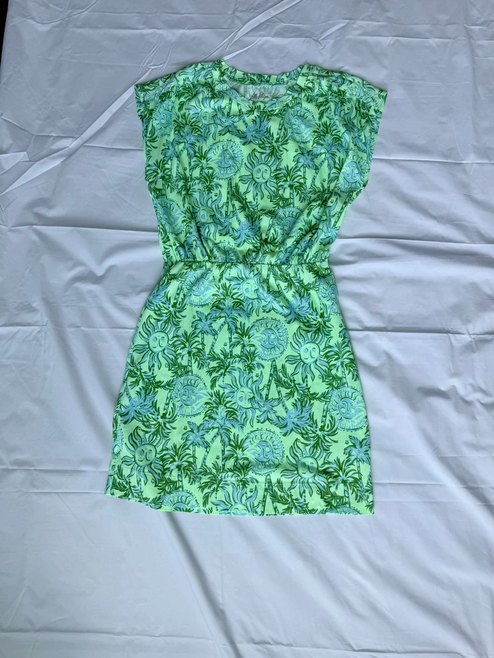 Lilly Pulitzer Melli Blouson TShirt Dress Cool Mint Catchin Rays Green | Size XS - Picture 4 of 8